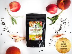 Good Karma Tea Gunpowder Peach Apricot Green Tea, 4 oz N7