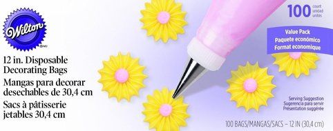 New Wilton 100-ct. 12 in. Disposable Decorating Bag Dispenser Box icing piping