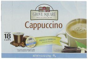 Grove Square Cappuccino, French Vanilla, 24 Count Single Serve Cups N7