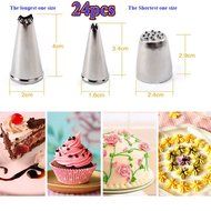 Cake Decorating Kit,elooptech 24pcs Stainless Steel Icing Tip Set / Advanced Decorating Tip Set/DIY Cake Tips... N6
