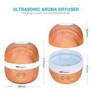 SAVFY 100ml Aromatherapy Essential Oil Diffuser Wood Grain Design with 7 Color LED Lights Changing and Waterless... N4