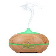 SAVFY 100ml Aromatherapy Essential Oil Diffuser Wood Grain Design with 7 Color LED Lights Changing and Waterless... N6