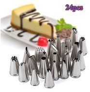 Cake Decorating Kit,elooptech 24pcs Stainless Steel Icing Tip Set / Advanced Decorating Tip Set/DIY Cake Tips... N7