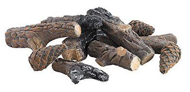 Moda Flame 9 PC Petite Ceramic Wood Fireplace Log Set