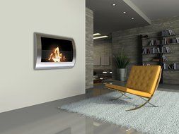 Anywhere Fireplace - Chelsea Stainless Steel Wall Mount Fireplace N2