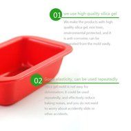 Rectangle Non-stick Toast Bread Cake Baking Mold Loaf Tin Silicone Bakeware Pan (ฺRed)
