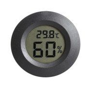 Digital Cigar Humidor Hygrometer Thermometer Temperature Round Black NEW Best Selling N2