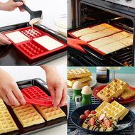 Safety 4-Cavity Waffles Cake Chocolate Pan Silicone Mold Baking Mould Kitchen N2