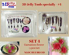 3D Jelly Cake Tools specially -Type 4 - Carnation flower - 5 pcs/set N2