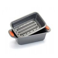 Rachael Ray Oven Lovin' Non-Stick 2-Piece Meatloaf Pan Set, Orange, New Most Sold Item