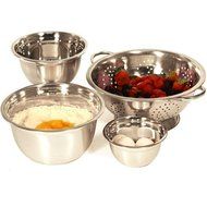4-Piece Mixing Bowl and Colander Set Stainless Steel N2