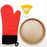 Wenwins nonstick cake pan stainless steel pizza cutter and silicone oven mitts set