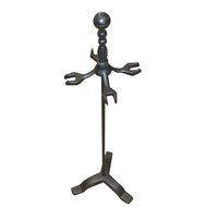 Antique Handle Fireplace Tool Set w/ Poker Brush Tongs Shovel From Boone Hearth (Brass Handle) N3