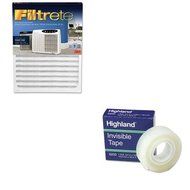 KITMMM6200341296MMMOAC150RF - Value Kit - Filtrete Replacement Filter (MMMOAC150RF) and Highland Invisible Permanent...