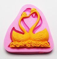 Swan Silicone Cake Mold Valentine Gift Loving Swans Rose Lace Baking Mould shopping