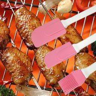 BleuMoo 3PCS Silicone Cream Spatula Cream Brush Baking Oil Brush Mixing Shovel Butter Scraper Flour Scrapers N3