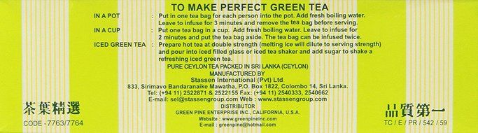 Stassen Pure Jasmine Green Tea 25 Tea Bags N2