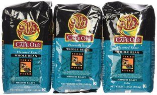 HEB Cafe Ole Whole Bean Coffee 12oz Bag (Pack of 3) (Texas Pecan - Medium Dark Roast (Full City)) N15