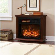 XtremepowerUS Infrared Quartz Electric Fireplace Heater Finish with Remote Controller (Walnut) N2