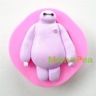 Mom&amp;pea 0650 Baymax Shaped Silicone Mould for Fondant Cake Sugar Paste Cake Decoration 3d Cake Toppers Mold 6.7...