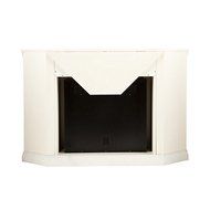 Electric Fireplace TV Stand Heater Corner Or Flat Free Standing Console Media Wooden Entertainment Center (Ivory) N6