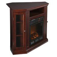 Electric Fireplace TV Stand Heater Corner Or Flat Free Standing Console Media Wooden Entertainment Center (Ivory) N13