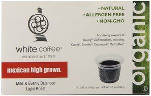White Coffee Organic Single Serve Coffee, Mexican High Grown, 10 Count N2