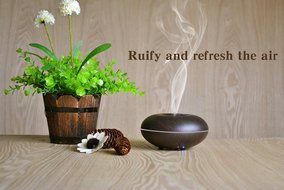 140ml Cool Mist Humidifier Ultrasonic Aroma Essential Oil Diffuser with 7 Cloor LED Lights for Office Home Room... N3