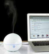 Travel USB Humidifier | Mini Size Essential Oil Aroma Diffuser and Personal Cool Mist Ultrasonic Humidifier by... N3