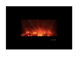 Modern Flames CLX Series Wall Mount/Built-in Electric Fireplace with Black Glass Front, 100-Inch N2