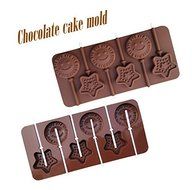 1pcs Food Grade Silicone Material, Smile &amp; Stars Shape for Chocolate Lollipop Mold, Cake Tools, Cookie , Jelly...