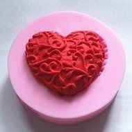 BST Cake Pan Bakeware Silicone Heart Baking Molds for Chocolate Cake Jelly (Random Colors)