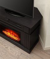 Black Whalen Sumner Corner Electric Fireplace Media Console For TV's Up To 45" And 100 LBS N7