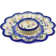 Ceramika Bona H3866E Polish Pottery Ceramic Egg Plate Hand Painted, 9-Inch