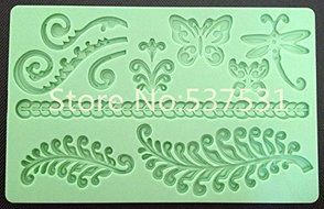 1pcs, Silicone Molds Leaves&amp;butterfly Shape Fondant and Gum Paste Mold Cake Decoration Mold