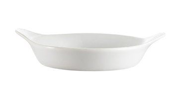 CAC China FHD-10 43-Ounce Porcelain French Handle Baking Dish, 10 by 1-1/2-Inch, Super White, Box of 12