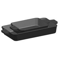 2 piece cast Iron Baking Pan Set by Bayou Classic , 7474, Black