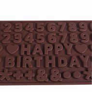 DUFUSTORE Chocolate Cake Candy Baking Silicone Bakeware Mould Number Letter Pattern Random Color