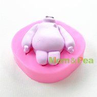 Mom&amp;pea 0650 Baymax Shaped Silicone Mould for Fondant Cake Sugar Paste Cake Decoration 3d Cake Toppers Mold 6.7... N3