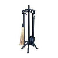 Heavy Weight Black Wrought Iron 5-piece Fireplace Tool Set That Suitable for Real Wood Burning Fireplaces or As...