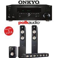 Onkyo TX-RZ610 7.2-Channel Network A/V Receiver + Polk Audio S55 + Polk Audio S35 + Polk Audio S15 - 5.0 Home...