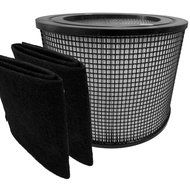 Premium Hepa Plus Filter + 2 Carbon Prefilter Wraps for Filter Queen Defender Air Purifier 4000 360 by Saras Vac...