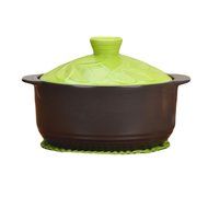 Qingsm High Temperature Resistance Ceramics Health Crock Pot (green lid)