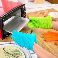 Beauty Clubs 1PC Microwave Baking Tool Heat Resistant Silicone Glove (Rose Red) N13