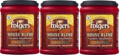 Fresh Taste of Folgers Coffee, Hazelnut Flavored Ground Coffee, Flavorful &amp; Smooth, 11.5 Oz Canister - (2 pk) N10