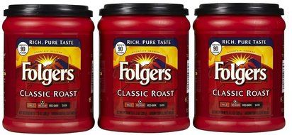 Fresh Taste of Folgers Coffee, Hazelnut Flavored Ground Coffee, Flavorful &amp; Smooth, 11.5 Oz Canister - (2 pk) N11
