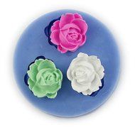 SHINA 3 Rose Fondant Mold Silicone Sugar Craft Soap Cake Decorating