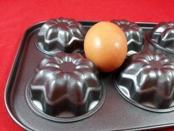 Lariy Non Stick Muffin Baking 6 Tray flower little cake round craft mould metal bake N3