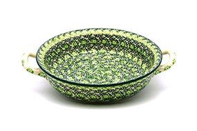 Polish Pottery Baker - Round with Handles - Medium - Irish Meadow
