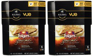 Folgers Gourmet Selections Vanilla Biscotti Coffee Keurig Vue Portion Packs, 32 Count N3